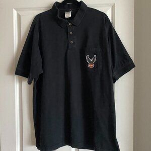 Harley Davidson Embroidered Lethbridge Polo Golf Men’s Shirt Black Cotton Sz XL